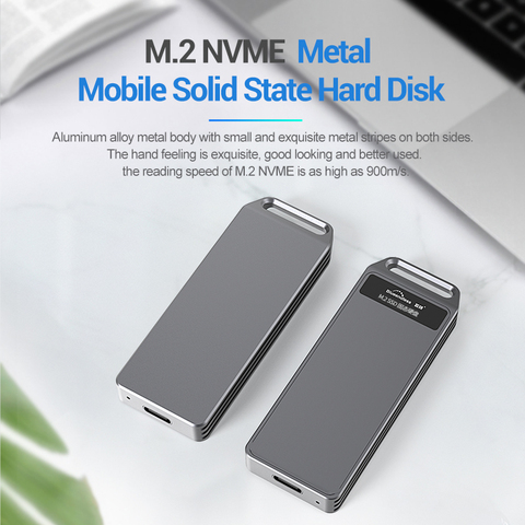 M2 SSD чехол M.2 к USB Type C 3,1 адаптер высокая скорость 10 Гбит/с 1 ТБ SSD корпус для NVME PCIE SATA M/B Ключ SSD диск коробка SSD Caddy ► Фото 1/6