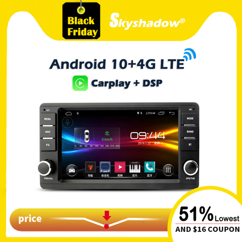Автомобильный мультимедийный DVD-плеер Carplay DSP IPS Android 10,0 32 Гб 64 Гб GPS WIFI Bluetooth радио для MITSUBISHI Outlander ASX 2013-2016 ► Фото 1/6