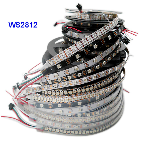 1 м/3 м/5 м WS2812B умная Светодиодная лента; 30/60/74/96/100/144 пикселей/светодиодов/м; WS2812 IC;WS2812B/m; DC5V;IP30/IP65/IP67, ► Фото 1/6