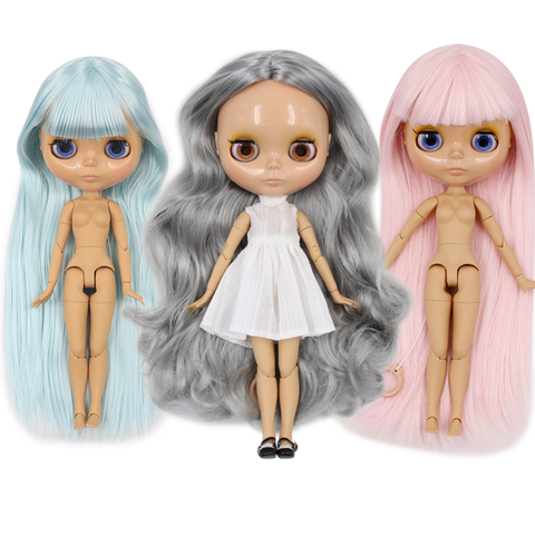 Ледяная кукла DBS Blyth из телячьей кожи bjd joint body 30 см, игрушка, блестящее лицо, голая кукла, случайные цвета глаз, детский подарок ► Фото 1/6