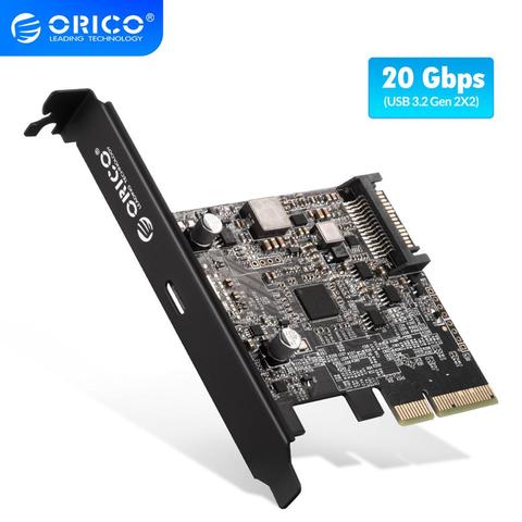 Адаптер для карты расширения ORICO Type USB C PCI-Express к USB 3,2 20 Гбит/с PCI-E Express с чипсетом ASM3242 для Windows 8/10/Linux ► Фото 1/6