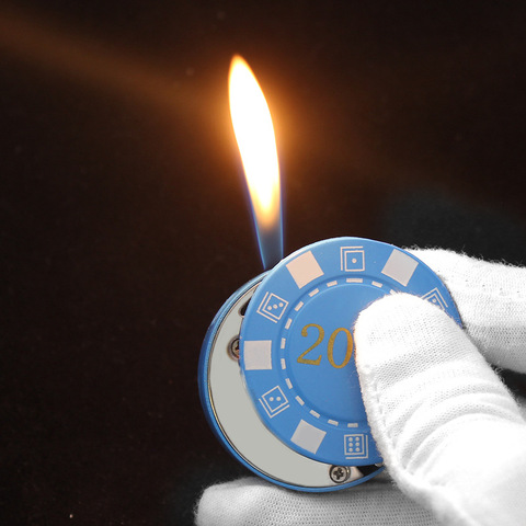 Бесплатная зажигалка с чипами Free Fire, забавная металлическая ультратонкая Бутановая заправляемая газовая зажигалка, портативные гаджеты дл... ► Фото 1/6