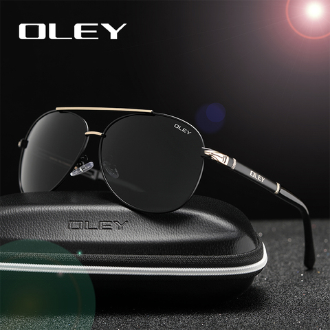 Мужские/женские классические очки-авиаторы OLEY, черные поляризационные солнцезащитные очки, очки для рыбалки и вождения, модель Y7005, 2022 ► Фото 1/6
