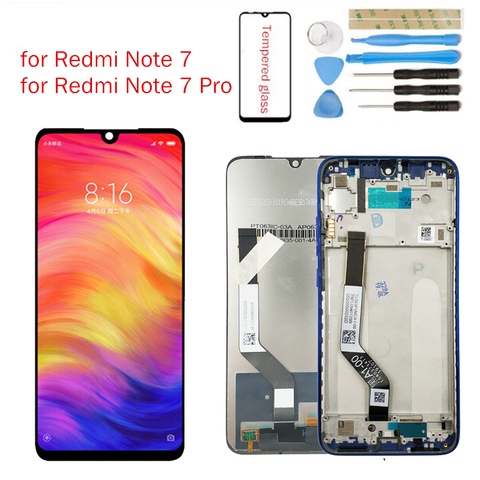 ЖК-экран для Xiaomi Redmi Note 7, 10-точечный ЖК-дисплей с дигитайзером сенсорного экрана в сборе, запасные части ► Фото 1/6