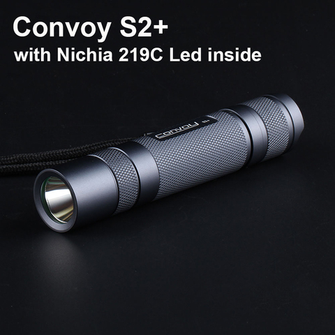 Мощсветильник фонарик Convoy S2 Plus с медной пластиной Nichia 219C DTP 7135*4, серый фонарь 18650, фонарик для кемпинга, мини-фонарик ► Фото 1/6