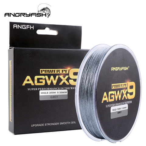 Angryfish 9 нитей 300 м/327YD супер PE плетеная рыболовная леска, Прочная износостойкая леска ► Фото 1/5
