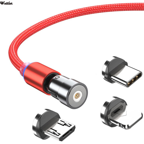 Магнитный кабель 2 м 3A Micro USB Type C, зарядное устройство для телефонов Android, быстрая зарядка, Магнитный зарядный провод, шнур для iPhone11 Pro Max ► Фото 1/6