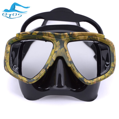 Профессиональная маска для подводного плавания с близорукостью, анти-туман для подводной охоты, плавательные маски, близорукие линзы с близорукостью ► Фото 1/6