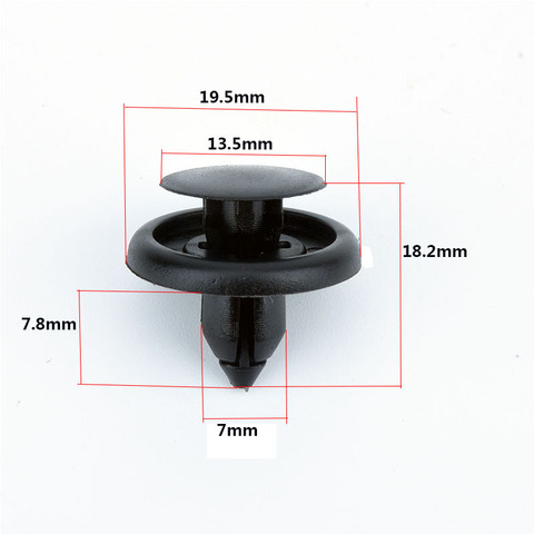 20 шт., 19,15x19,8 мм, автомобильные пластиковые заклепки, крепежные зажимы, обрезная панель, подходит для отверстия 7 мм для Toyota oor Bumper Fender Cover Trim Clip ► Фото 1/6