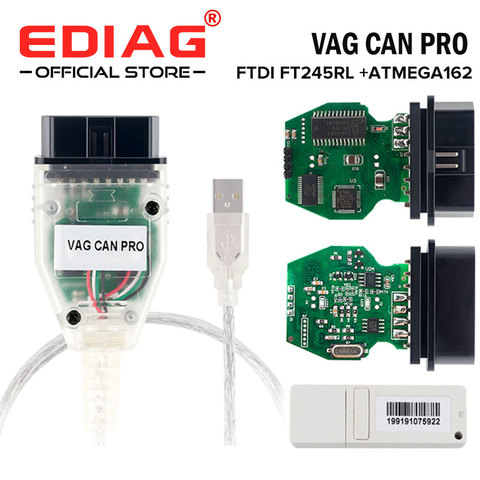 VAG CAN PRO V5.5.1 с чипом FTDI FT245RL VCP6 OBD2 Диагностический Интерфейс vag can pro USB кабель Поддержка Can Bus UDS K Line ► Фото 1/6