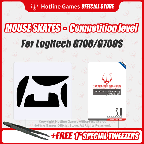 Hotline Games Mouse Skates Уровень соревнований, коньки для мыши, коврик для ног, сменные ножки для Logitech G700S/G700, толщина 0,28 мм/0,6 мм ► Фото 1/6