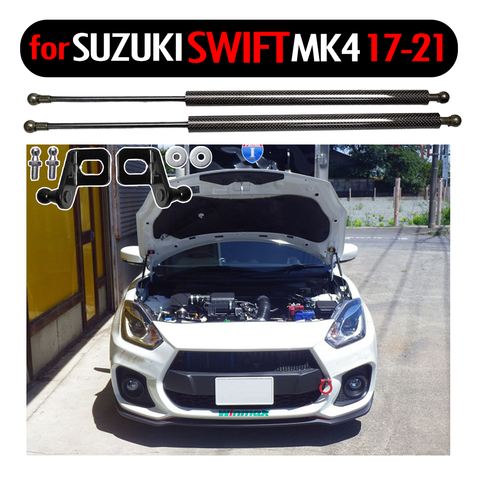 Для Suzuki Swift /Swift Sports MK4 2017-2022 передняя крышка капота Модифицированная газовая стойка из углеродного волокна пружинный амортизатор ► Фото 1/6