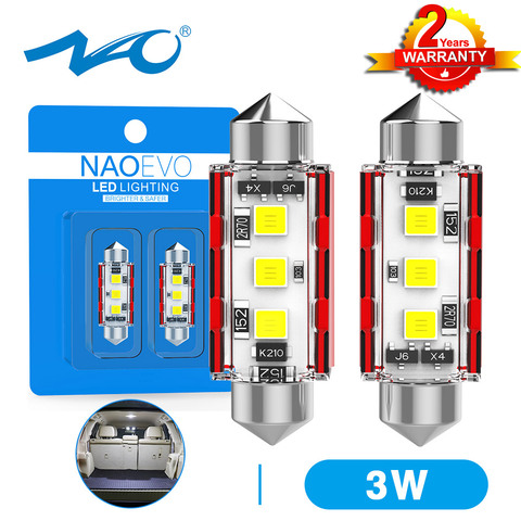 NAO C5W светодиодный 31 мм гирлянда 28 мм 36 мм 39 мм 41 мм 44 мм 12 в 24 В C10W CANBUS автомобильный интерьерный светильник 3030 3 SMD чип номерной знак купольная лампа ► Фото 1/6