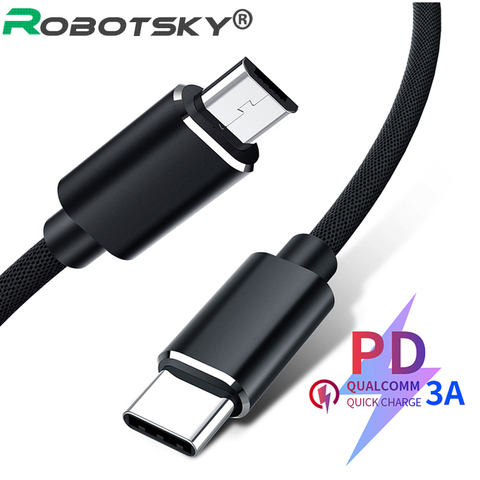 USB Type C к Micro USB 5A Кабель-адаптер для быстрой зарядки PD 100 Вт QC4.0 кабель для быстрой зарядки для Macbook Samsung Xiaomi Huawei ► Фото 1/6