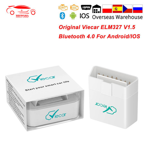ELM327 V1.5 OBD2 Bluetooth 4,0 ELM 327 Viecar PIC18F25K80 ODB2 автомобильный диагностический инструмент OBD 2 сканер адаптер для Android/IOS ► Фото 1/6