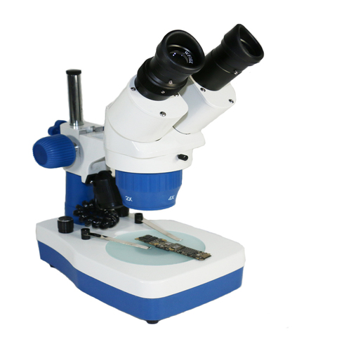 Промышленный бинокулярный стереомикроскоп 20X-40X с нижним светом, набор для ремонта плат, пайки, ремонта телефонов, LED ► Фото 1/4
