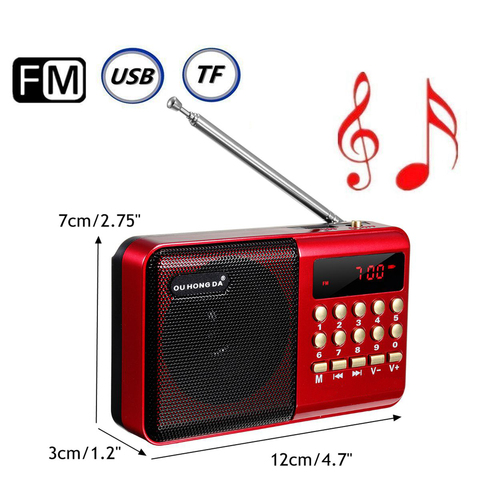 Радио беспроводные колонки Портативный fm-радио музыкальный плеер цифровой мини радио Многофункциональный fm-звукозаписывающее устройство ... ► Фото 1/6