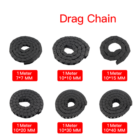 1 метр Пластиковый кабель передачи цепной проволоки Перевозчик с концевыми соединителями для станка с ЧПУ Тяговая цепь для станка ► Фото 1/6