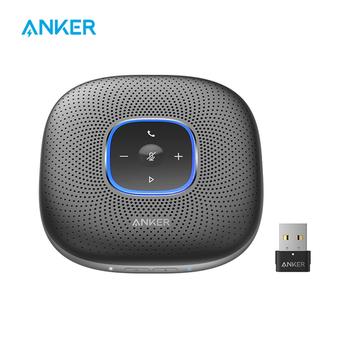 Anker PowerConf + вluetooth громкоговоритель с Bluetooth Dongle, 6 микрофоны, усиленным голосовым пикап, 24-часовой формат Часов, время вызова, Bluetooth, 5, ► Фото 1/6