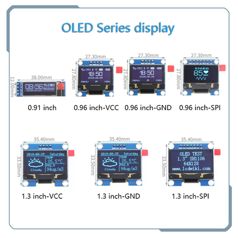 OLED-модуль IIC I2C SPI 128X64 I2C SSD1306 0,91, 0,96 дюйма ► Фото 1/6