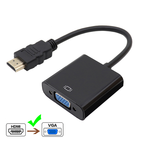 HDMI к VGA адаптер HDMI папа к VGA Famale кабель конвертер цифровой аналоговый HD 1080P для ПК ноутбука планшета ► Фото 1/6