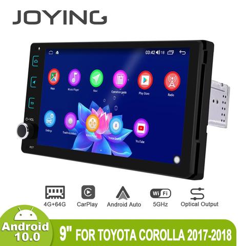 Автомобильная магнитола JOYING, 9 дюймов, Android 10, GPS, мультимедийный DVD-плеер для Toyota Corolla 2017 2022 Carplay 4G ► Фото 1/6