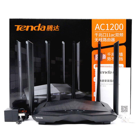 Tenda AC11 маршрутизатор AC1200 двухдиапазонный 2,4 & 5 ГГц гигабитный двухдиапазонный 12AC беспроводной wifi роутер wifi ретранслятор 5 * 6dBi антенны с высоким коэффициентом усиления ► Фото 1/1