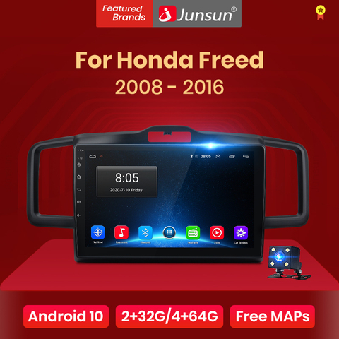 Автомагнитола Junsun V1 для Honda, мультимедийный видеоплеер на Android 10,0, DSP, GPS, dvd, 2 din, 2008 - 2016 ► Фото 1/6