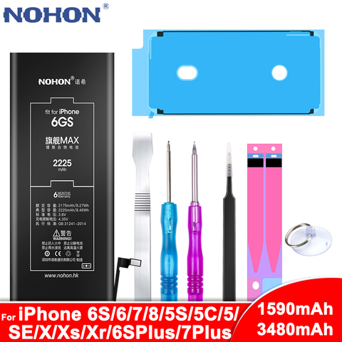 NOHON литиевая батарея для Apple iPhone 6S 6 7 8 Plus 5S 5C 5 SE X Xs Xr 6splus 7plus Сменные Аккумуляторы для iPhone6S iPhone7 ► Фото 1/6