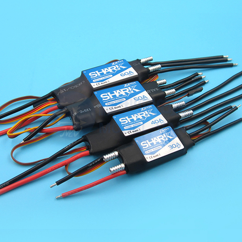 ZTW Shark 30A 40A 50A 60A 70A 80A ESC вперед и назад полностью водонепроницаемый бесщеточный ESC с водяным охлаждением для самостоятельной сборки моделей ра... ► Фото 1/5