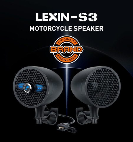 Lexin 2022 S3 Скпер Bluetooth Колонки на Мотоцикл Аудио Музыкальная Система для Квадроцикла ATV с Радиотюнер FM ► Фото 1/6