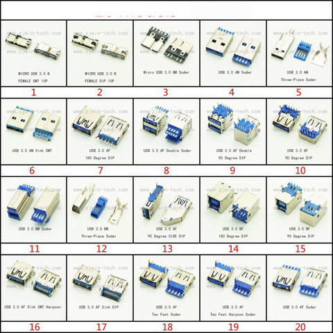 2 шт. USB коннектор 3,0 Micro USB jack двойная зарядная розетка Высокоскоростная передача данных для ноутбука U дисковый принтер ► Фото 1/1