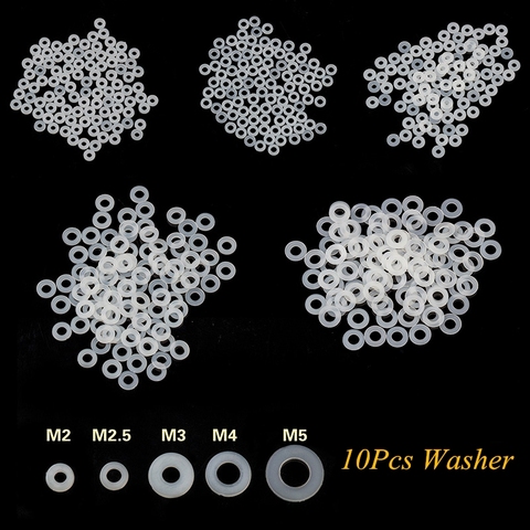 Белая/черная пластиковая нейлоновая шайба, покрытая плоской прокладкой, комплект уплотнительных колец для шайбы M2/M2.5/M3/M4/M5/M6/M8, 100 шт. ► Фото 1/6