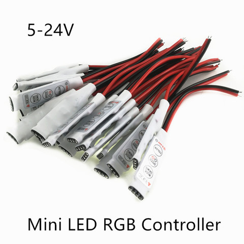 DC 5V-12V-24V 12A 3 ключа Мини светодиодный RGB контроллер Диммер драйвер для RGB 5050/3528/2835/5730/5630/3014 SMD светодиодный светодиодные полосы света ► Фото 1/3