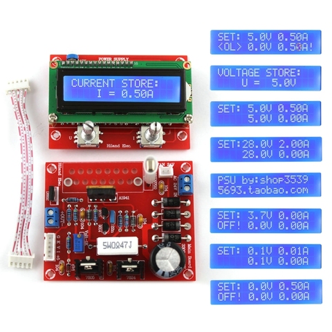 0-28V 0,01-2A Регулируемый DC Регулируемый источник питания DIY Kit ЖК-дисплей регулируемая мощность kitкороткого замыкания/тока-предельная защита ► Фото 1/6