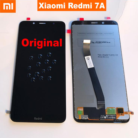 Оригинальный лучший датчик рабочего стекла для Xiaomi Redmi 7A, ЖК-дисплей, 10-точечная сенсорная панель, дигитайзер экрана в сборе + черная рамка ► Фото 1/2