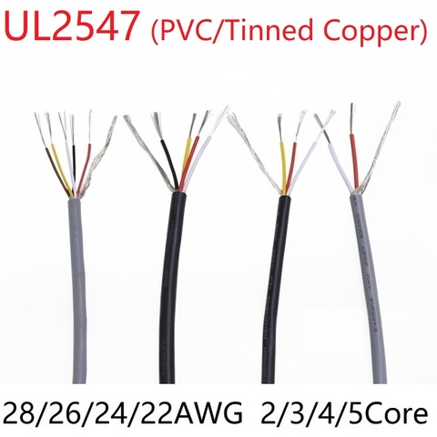 Сигнальный экранированный кабель UL2547 22 24 26 28 AWG ПВХ изолированный 2 3 4 5-жильный усилитель аудио медный провод для наушников DIY контрольная ли... ► Фото 1/6