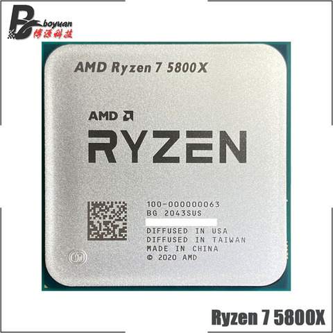 AMD Ryzen 7 5800X R7 5800X 3,8 ГГц Восьмиядерный 16-нить Процессор процессор 7NM L3 = 32 м 100-000000063 гнездо AM4 ► Фото 1/1