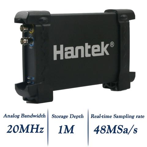 Цифровой осциллограф Hantek 6022BE для ноутбука, ПК, USB, 2 канала, 20 МГц, 48MSA/s, портативный USB осциллограф ► Фото 1/6