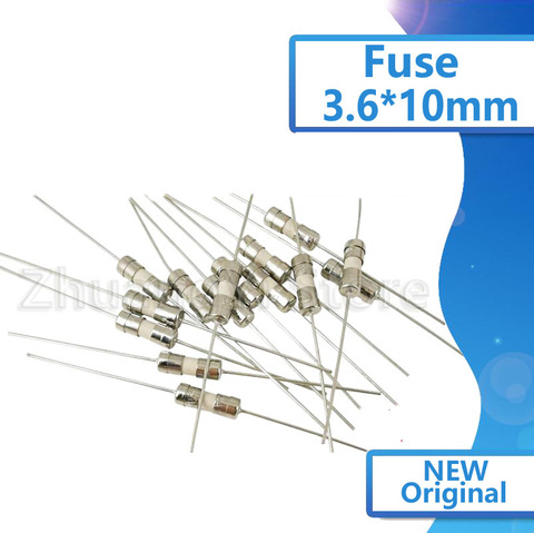 20 шт./лот со свинцом T10A 0.5A 1A 2A 3.15A 4A 5A 6.3A 250V Предохранитель 3,6*10 мм керамический быстроразъемный предохранитель 3*10 ► Фото 1/1