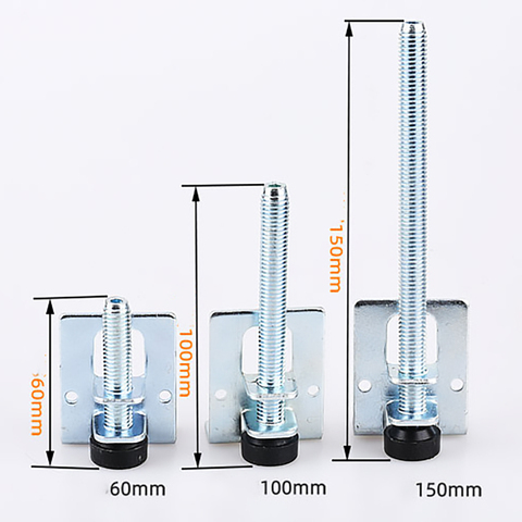 4 шт., ножки стола 60/100/150 мм, металлические нивелирующие ножки, винтовая мебель, Регулируемый угловой кронштейн для шкафа, защита пола, фурнит... ► Фото 1/6