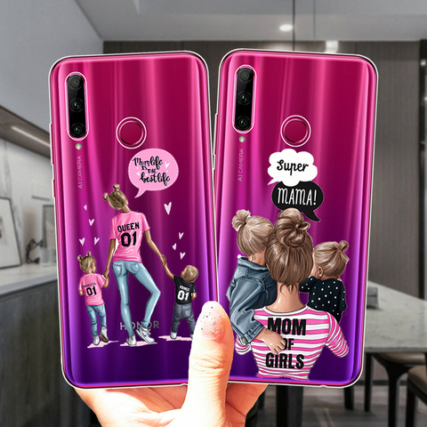 Силиконовый чехол Super Mama Girl Mom Boy Baby для Huawei Honor 30 10i 20i 9 9X 8X Mate 10 20 Lite Pro, мягкий прозрачный чехол из ТПУ ► Фото 1/6
