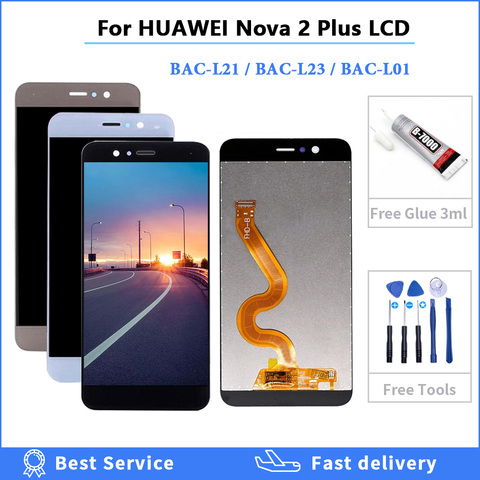 ЖК-дисплей для Huawei Nova 2 Plus 2 + BAC-L21 BAC-L23 BAC-L01, сенсорный экран с дигитайзером и рамкой для селфи Huawei P10 ► Фото 1/6