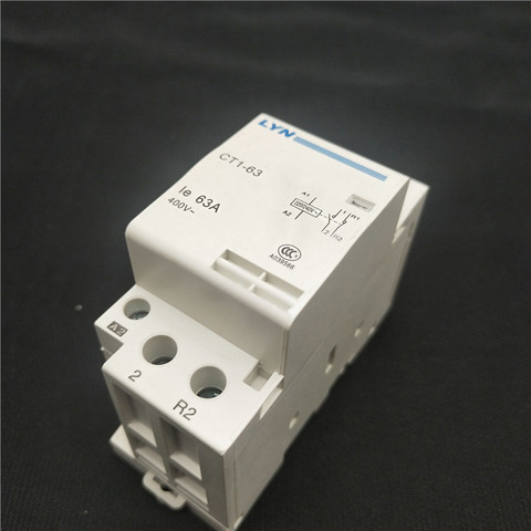 CT1-63 2P 32A 40A 63a 220V 230V ~ 50/60HZ Din rail бытовой модульный контактор переменного тока 2NO 1NO 1NC 2NC ► Фото 1/6