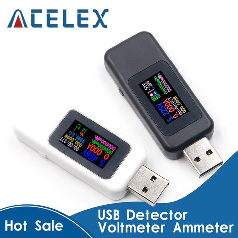 USB-тестер 10 в 1, цифровой вольтметр постоянного тока, амперметр, измеритель напряжения, амперметр, детектор, индикатор заряда внешнего аккуму... ► Фото 1/6
