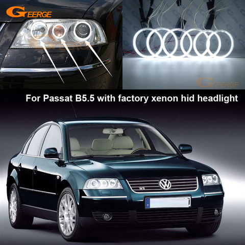 Для Volkswagen VW Passat B5.5 3BG 2001-2005 с заводской ксеноновой головкой CCFL ангельские глазки комплект Ультра яркое кольцо Halo ► Фото 1/6