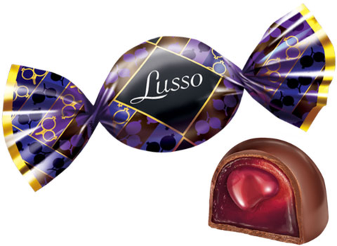 Конфета Lusso со вкусом чёрной смородины (упаковка 0,5 кг) ► Фото 1/1