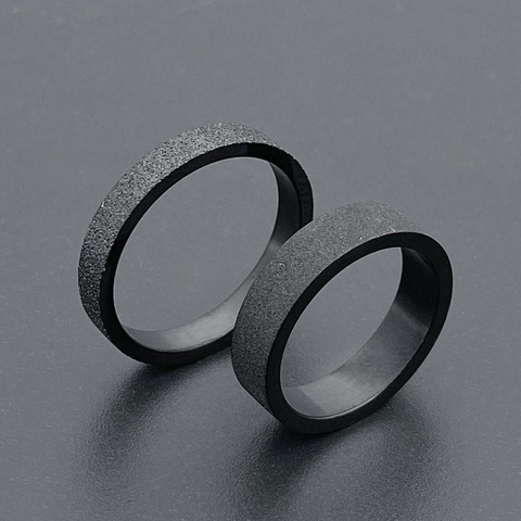 Мужское и женское кольцо из черного титана, простое матовое кольцо 3 мм 5 мм для пар, Подарочные обручальные кольца для мужчин ► Фото 1/5