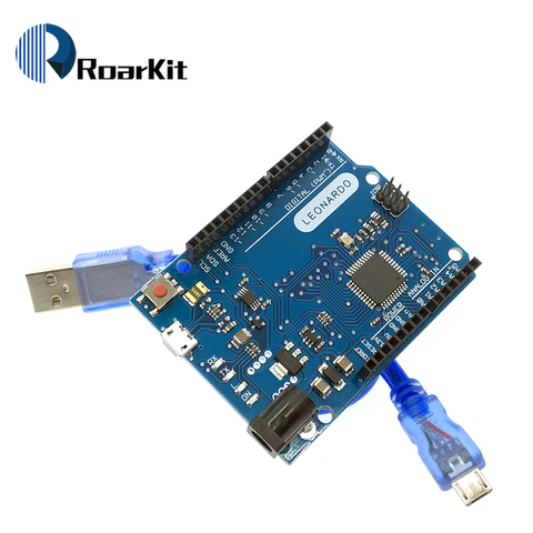 Макетная плата Leonardo R3 микроконтроллера Atmega32u4 с USB-кабелем, совместимый с Arduino, набор для начинающих DIY ► Фото 1/6