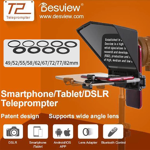 Bestview T2 DSLR Камера телесуфлер для 8 дюймовых планшетных iPad или мобильный телефон Prompter интервью речи считыватель съемки ► Фото 1/6